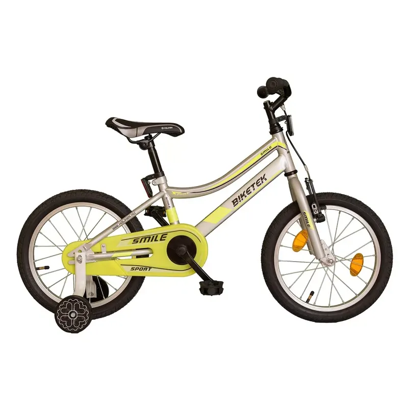 Prémium 16 Biketek Smile kerékpár ezüst-neon